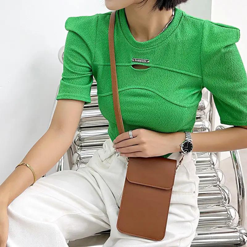 Mini Shoulder Crossbody Bags For Women Casual Solid Color Mobile Phone Bag Long Wallet - WILKYs