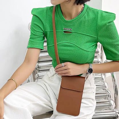 Mini Shoulder Crossbody Bags For Women Casual Solid Color Mobile Phone Bag Long Wallet - WILKYs