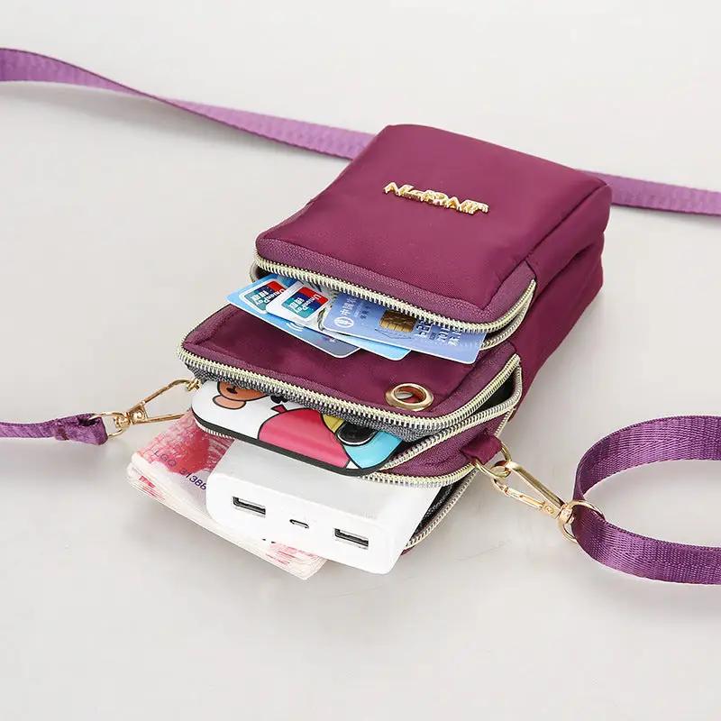 Mobile Phone Bag Women Shoulder Bag 3 - layer Zipper Design Small Crossbody Shouder Bags Wallet Coin Purse - WILKYs