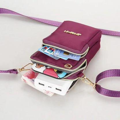 Mobile Phone Bag Women Shoulder Bag 3 - layer Zipper Design Small Crossbody Shouder Bags Wallet Coin Purse - WILKYs