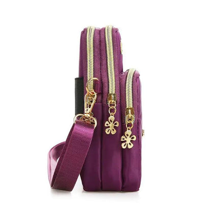 Mobile Phone Bag Women Shoulder Bag 3 - layer Zipper Design Small Crossbody Shouder Bags Wallet Coin Purse - WILKYs