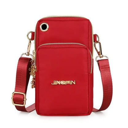 Mobile Phone Bag Women Shoulder Bag 3 - layer Zipper Design Small Crossbody Shouder Bags Wallet Coin Purse - WILKYs