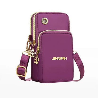 Mobile Phone Bag Women Shoulder Bag 3 - layer Zipper Design Small Crossbody Shouder Bags Wallet Coin Purse - WILKYs