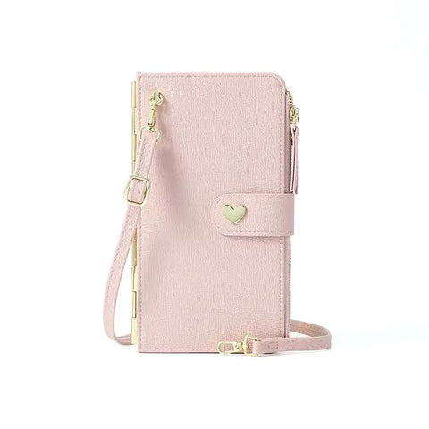 Mobile Phone Bags With Transparent Touch Screen Love Buckle Long Wallet Women Multifunctional Crossbody Shoulder Bag - WILKYs