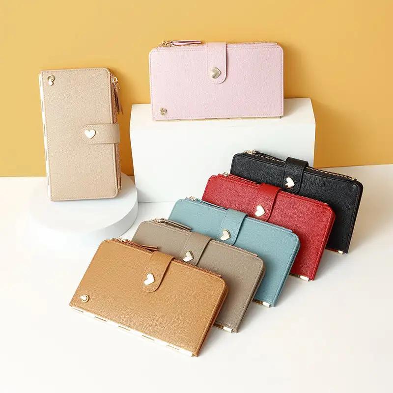 Mobile Phone Bags With Transparent Touch Screen Love Buckle Long Wallet Women Multifunctional Crossbody Shoulder Bag - WILKYs