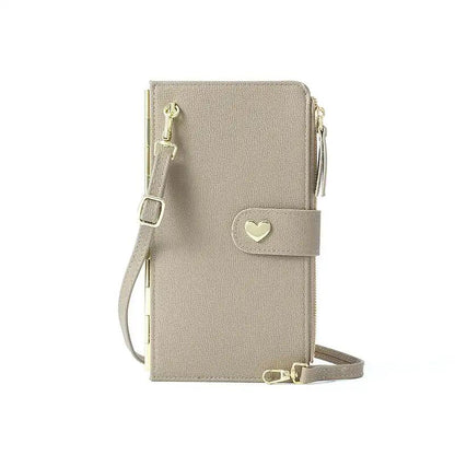 Mobile Phone Bags With Transparent Touch Screen Love Buckle Long Wallet Women Multifunctional Crossbody Shoulder Bag - WILKYs