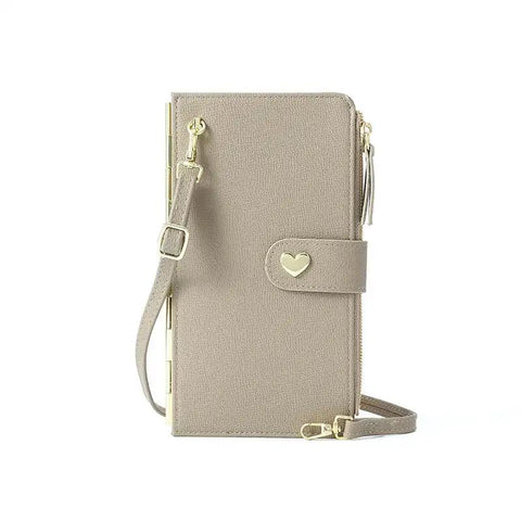 Mobile Phone Bags With Transparent Touch Screen Love Buckle Long Wallet Women Multifunctional Crossbody Shoulder Bag - WILKYs
