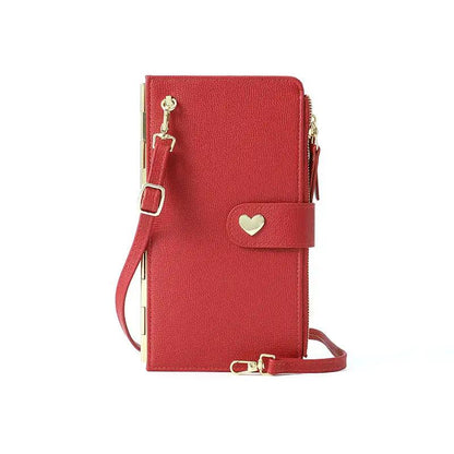 Mobile Phone Bags With Transparent Touch Screen Love Buckle Long Wallet Women Multifunctional Crossbody Shoulder Bag - WILKYs