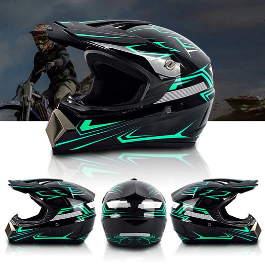 Motorcycle Full Face Helmet Resistant Odorless Motocross Helmet Washable Lining Aerodynamic Design for Motorbike Race - WILKYs