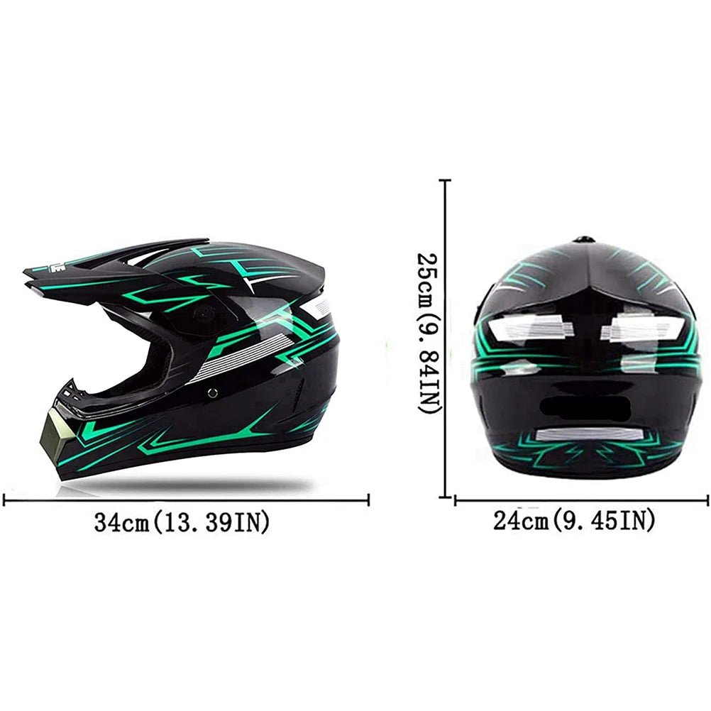 Motorcycle Full Face Helmet Resistant Odorless Motocross Helmet Washable Lining Aerodynamic Design for Motorbike Race - WILKYs