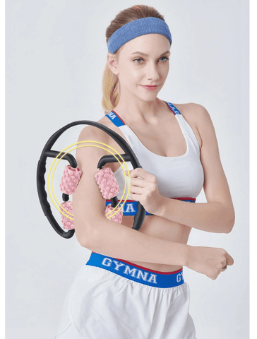 Multifunctional Muscle Massager Relaxation Roller Ring Clamp Yoga Body Shaping 4 Wheels Fitness Device for Sports - WILKYs