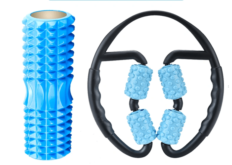 Multifunctional Muscle Massager Relaxation Roller Ring Clamp Yoga Body Shaping 4 Wheels Fitness Device for Sports - WILKYs