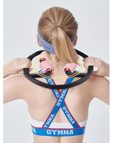 Multifunctional Muscle Massager Relaxation Roller Ring Clamp Yoga Body Shaping 4 Wheels Fitness Device for Sports - WILKYs