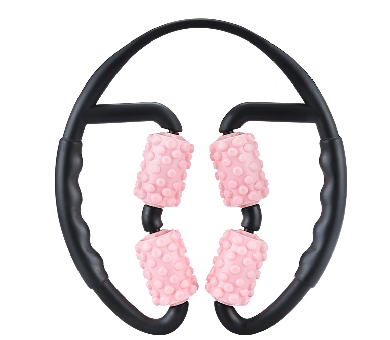 Multifunctional Muscle Massager Relaxation Roller Ring Clamp Yoga Body Shaping 4 Wheels Fitness Device for Sports - WILKYs