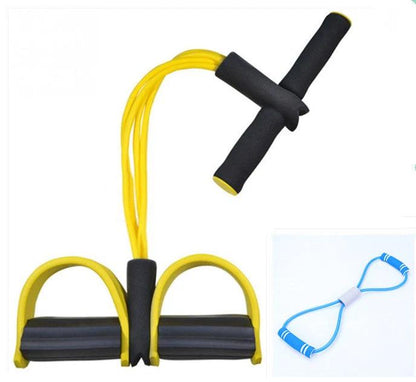 Natural Latex Foot Pedal Elastic Pull Rope with Handle Fitness Equipment Bodybuilding Expander - WILKYs