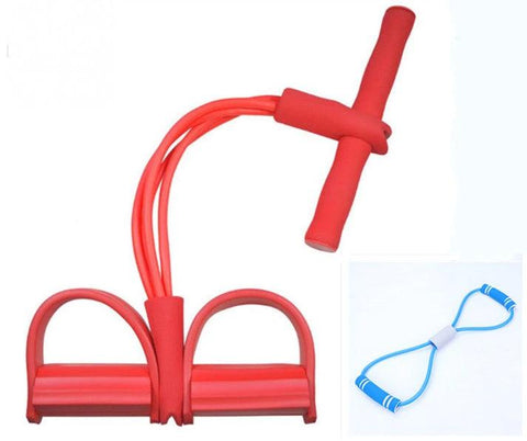 Natural Latex Foot Pedal Elastic Pull Rope with Handle Fitness Equipment Bodybuilding Expander - WILKYs
