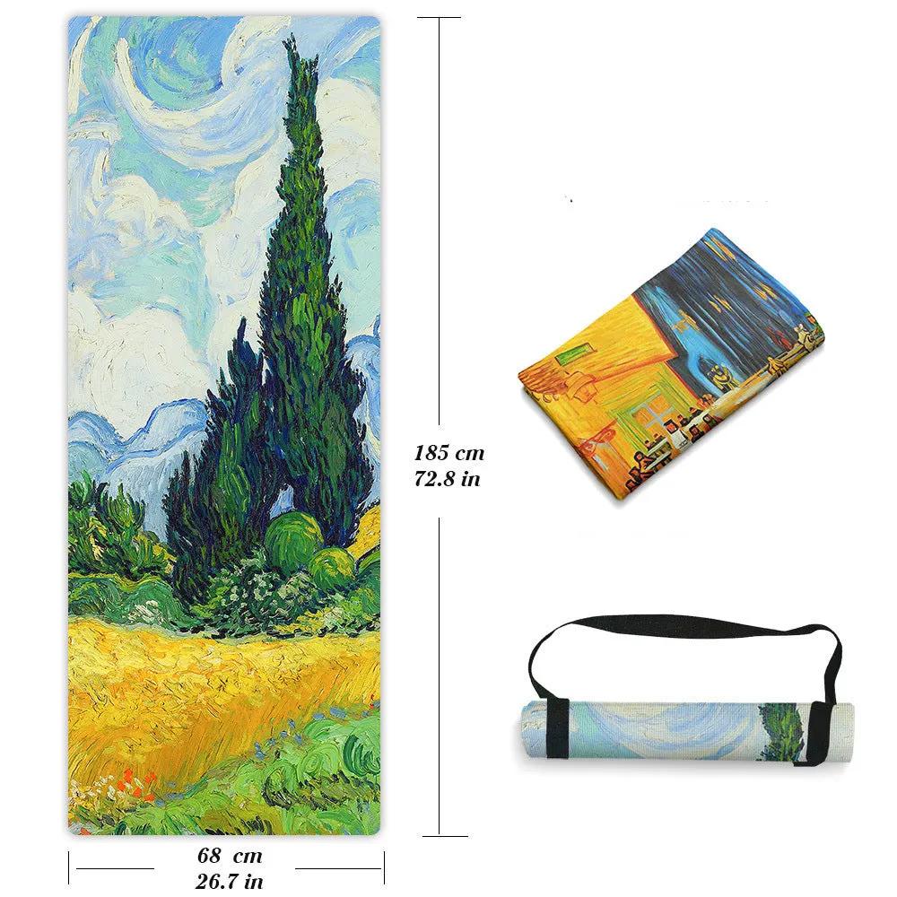Natural Rubber Suede Yoga Mat 1.5mm Folding Fitness Dance Yoga Mat Cross - border Custom Printing - WILKYs