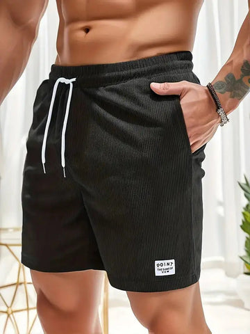 New Solid Color Men Corduroy Sweatpants Casual Shorts - WILKYs