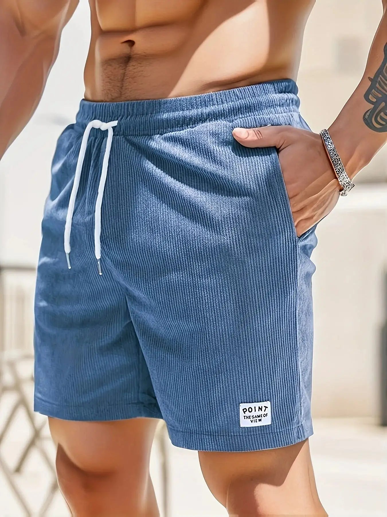 New Solid Color Men Corduroy Sweatpants Casual Shorts - WILKYs