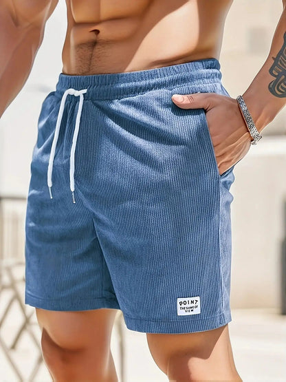 New Solid Color Men Corduroy Sweatpants Casual Shorts - WILKYs