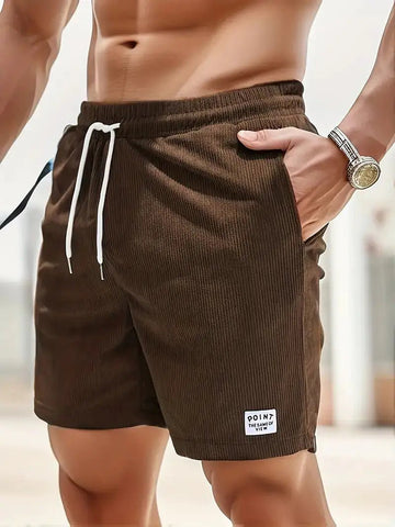 New Solid Color Men Corduroy Sweatpants Casual Shorts - WILKYs