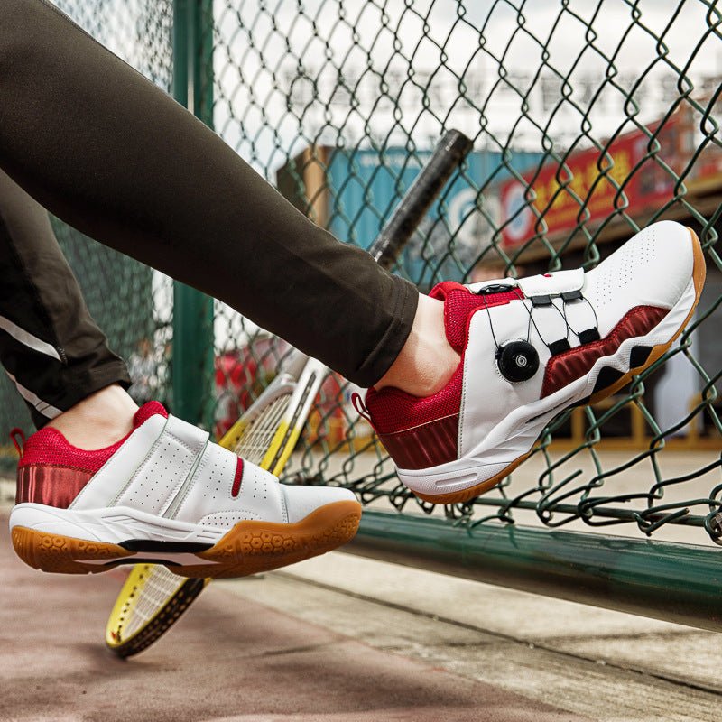 Non - slip Tennis Badminton Shoes, Breathable Rotating Buckle Lace - up Sneakers - WILKYs