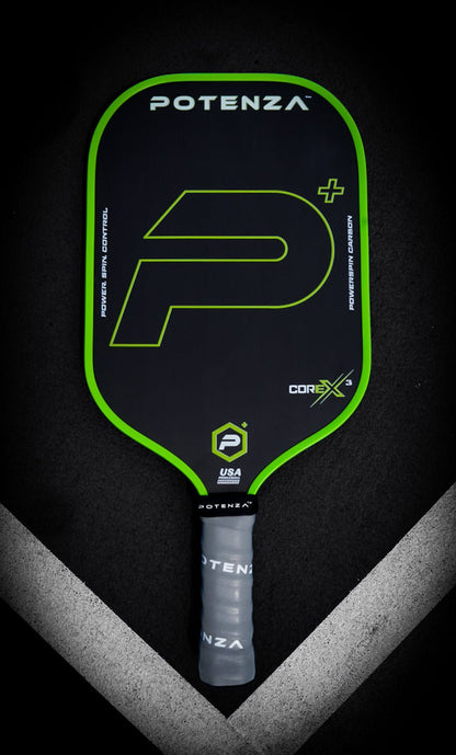 P+ PowerSpin Carbon COREx3 (Neon Green, Elongated Face) - WILKYs