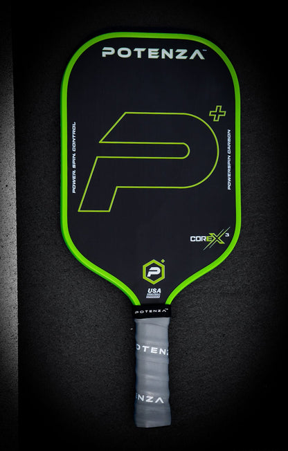 P+ PowerSpin Carbon COREx3 (Neon Green, Elongated Face) - WILKYs