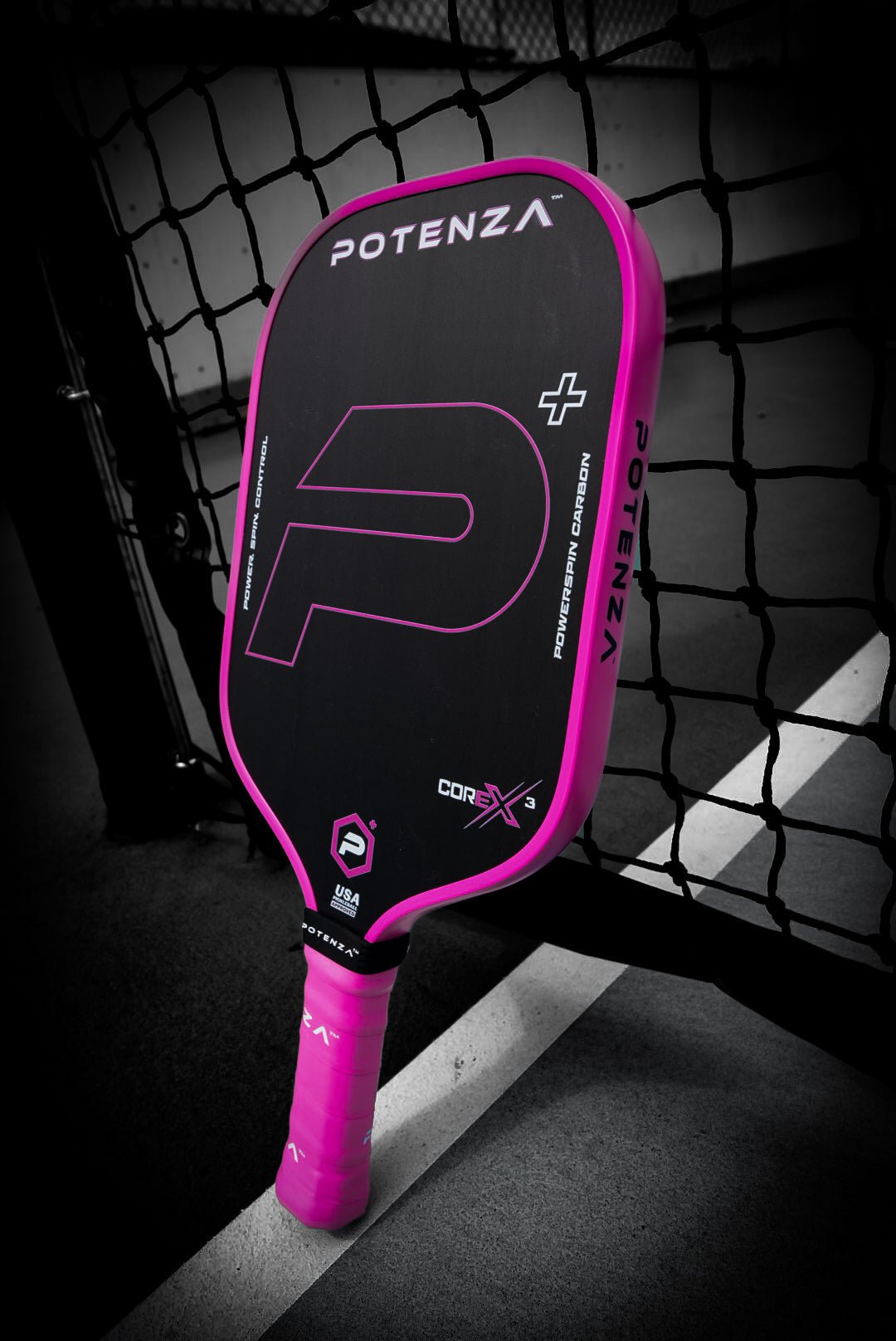 P+ PowerSpin Carbon COREx3 (Neon Pink, Elongated Face) - WILKYs