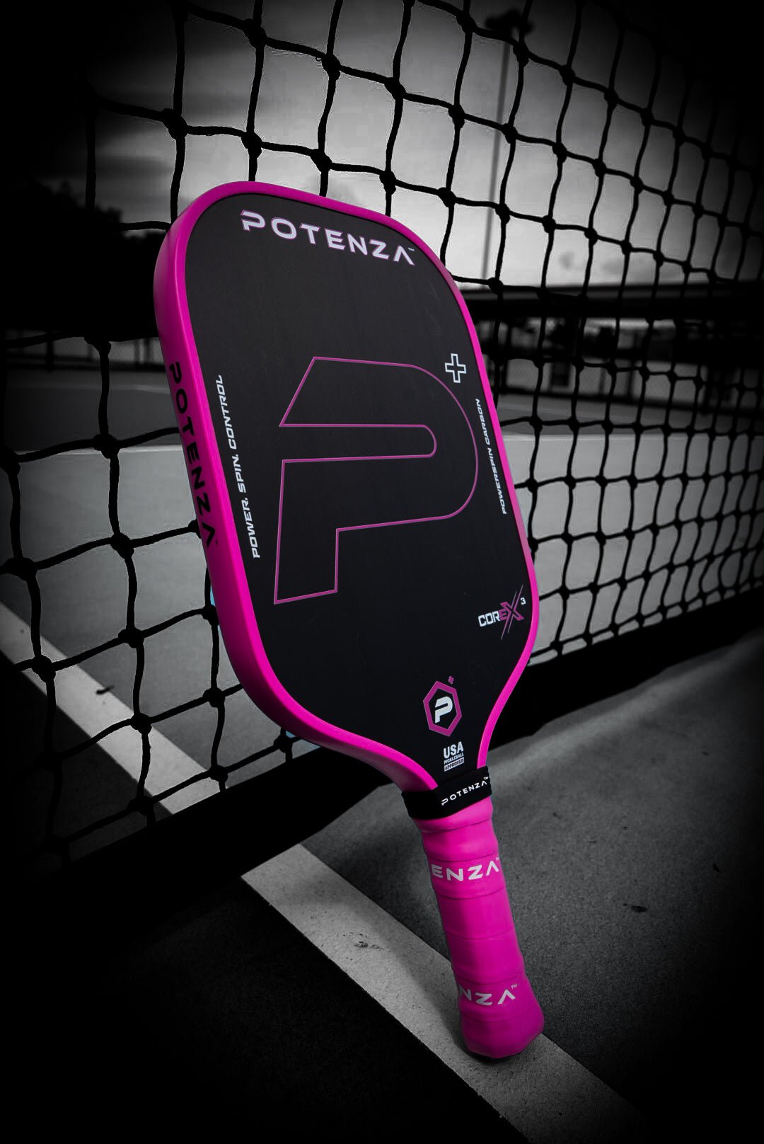 P+ PowerSpin Carbon COREx3 (Neon Pink, Elongated Face) - WILKYs