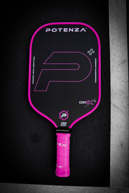 P+ PowerSpin Carbon COREx3 (Neon Pink, Elongated Face) - WILKYs
