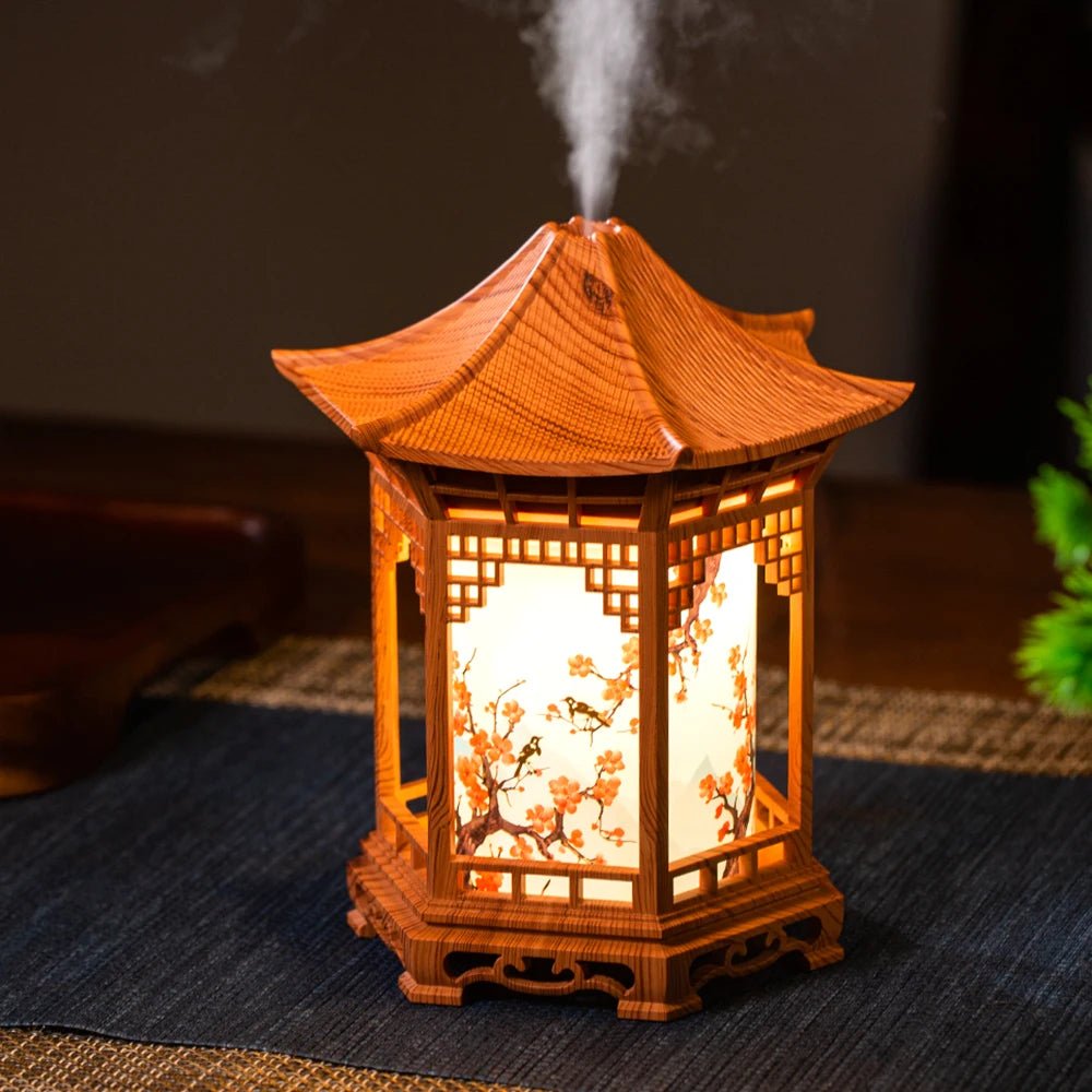 Pavilion humidifier Chinese style element unique creative decoration atmosphere night light delicate spray to improve the air - WILKYs