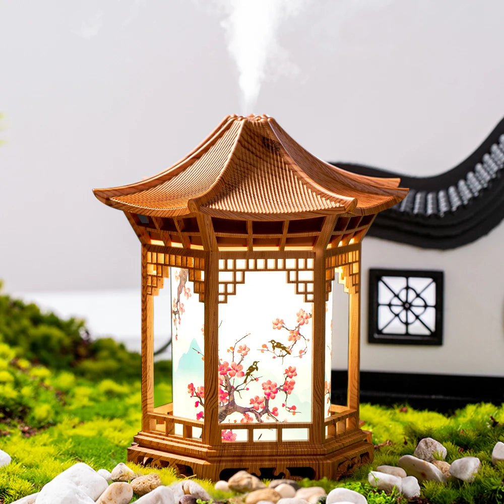 Pavilion humidifier Chinese style element unique creative decoration atmosphere night light delicate spray to improve the air - WILKYs