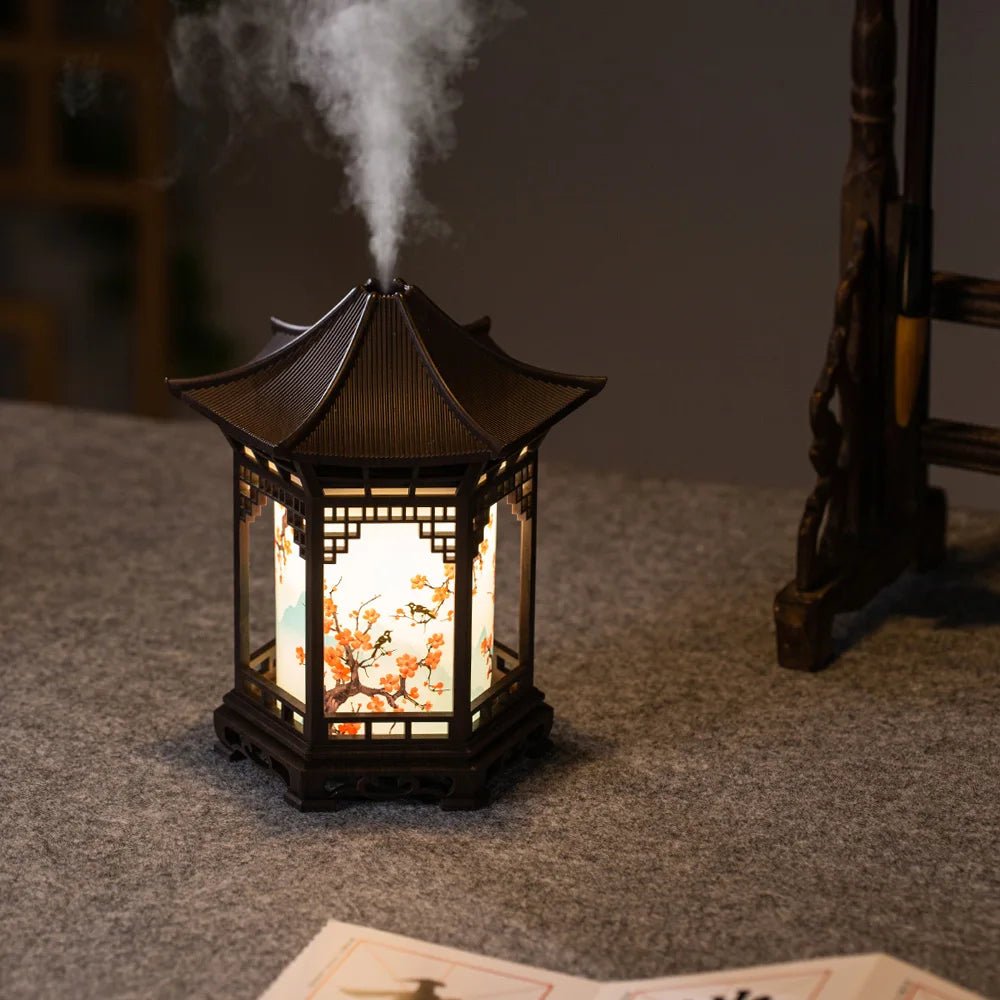 Pavilion humidifier Chinese style element unique creative decoration atmosphere night light delicate spray to improve the air - WILKYs