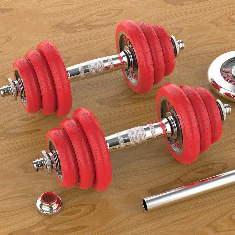 Pure Iron Solid Electroplating Dumbbells Black Lacquered Red Dumbbells - WILKYs