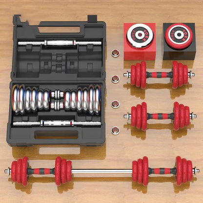 Pure Iron Solid Electroplating Dumbbells Black Lacquered Red Dumbbells - WILKYs