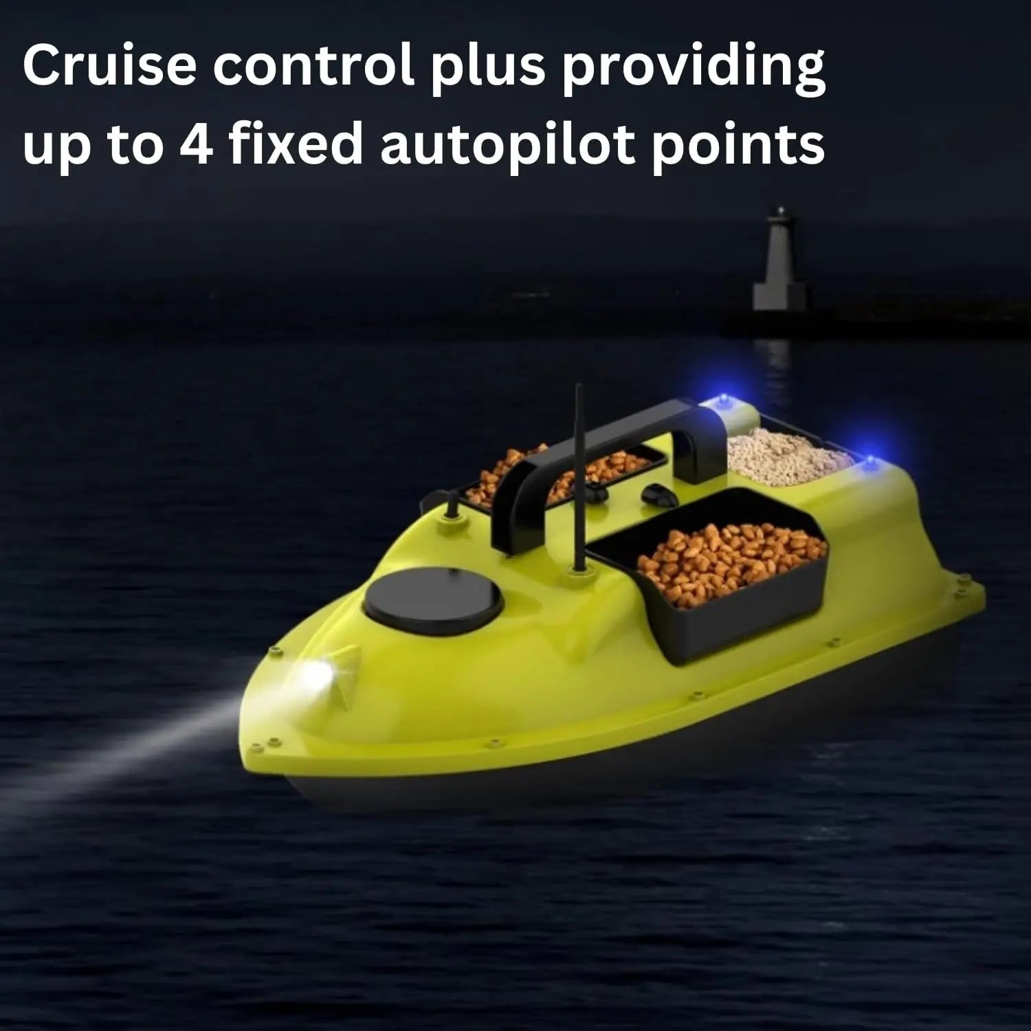 Remote Control Fishing Bait Boat Waterproof Sporting Goods with Night Lights – New - WILKYs