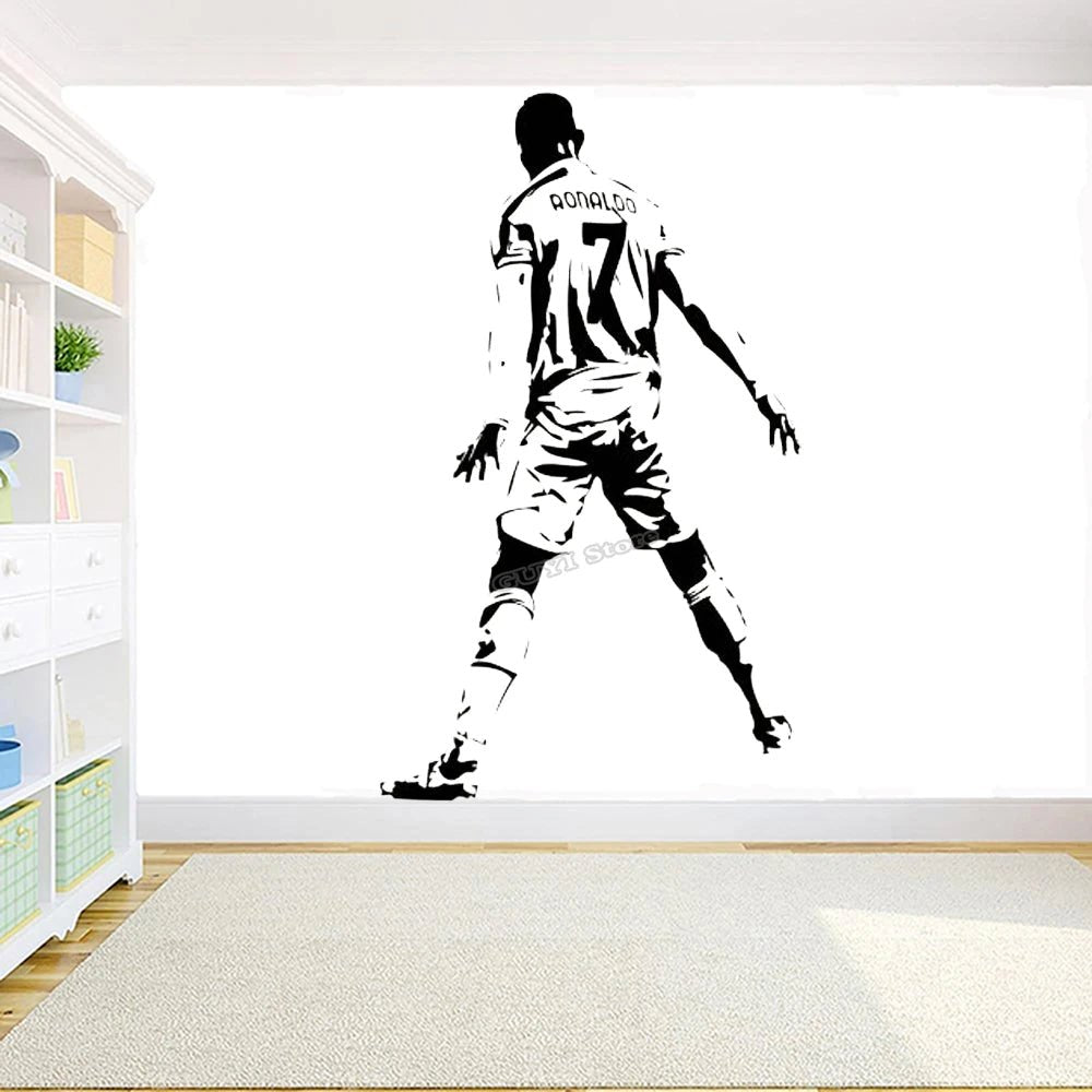 Ronaldo Wall Decal Vinyl Sticker Football Soccer Jersey Wall Sticker Kids Room Bedroom Decor Kids Poster Sport Player Gift A716 - WILKYs