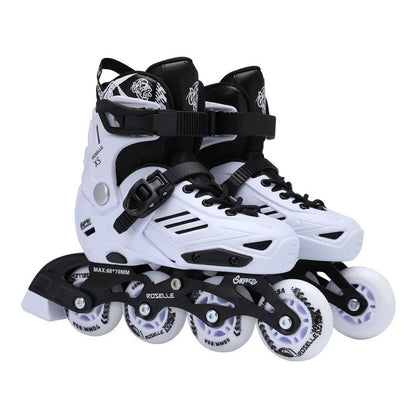 Roselle Adjustable Size Rubber Wheels Professional Inline Roller Skates Freestyle Roller Skating Shoes for Children - WILKYs