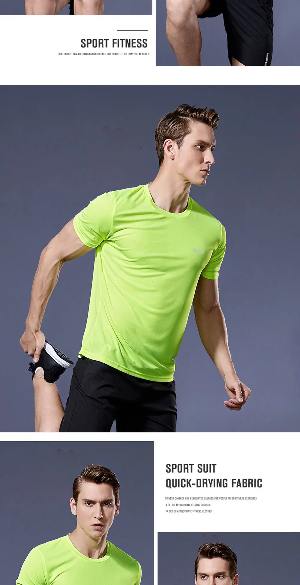 Running Shirts Soccer Shirts Men's Jersey Sportswear Men's Running T-Shirts Quick Dry Compression Sport T-Shirts Fitness Gym - WILKYs