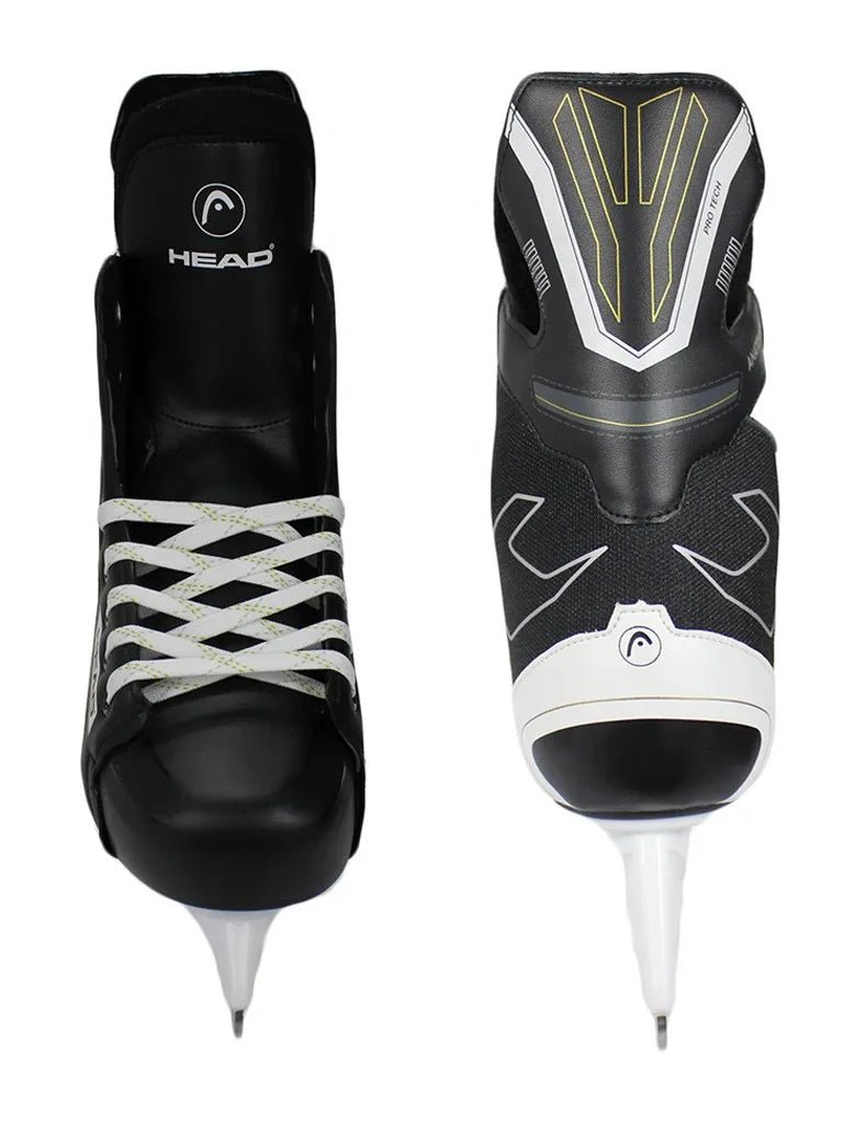 S180 Black Leather Ice Hockey Knife Blades Skates Shoes Patines With Real Ice Blade Adult Children Size 28 - 47 Beginners - WILKYs