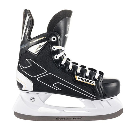 S180 Black Leather Ice Hockey Knife Blades Skates Shoes Patines With Real Ice Blade Adult Children Size 28 - 47 Beginners - WILKYs