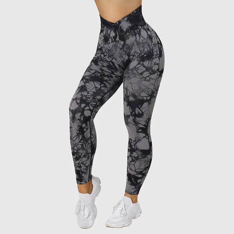 Seamless Tie Dye Leggings Women Yoga Pants Push Up Sport Fitness Running Gym Leggings - WILKYs
