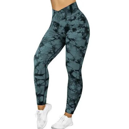 Seamless Tie Dye Leggings Women Yoga Pants Push Up Sport Fitness Running Gym Leggings - WILKYs