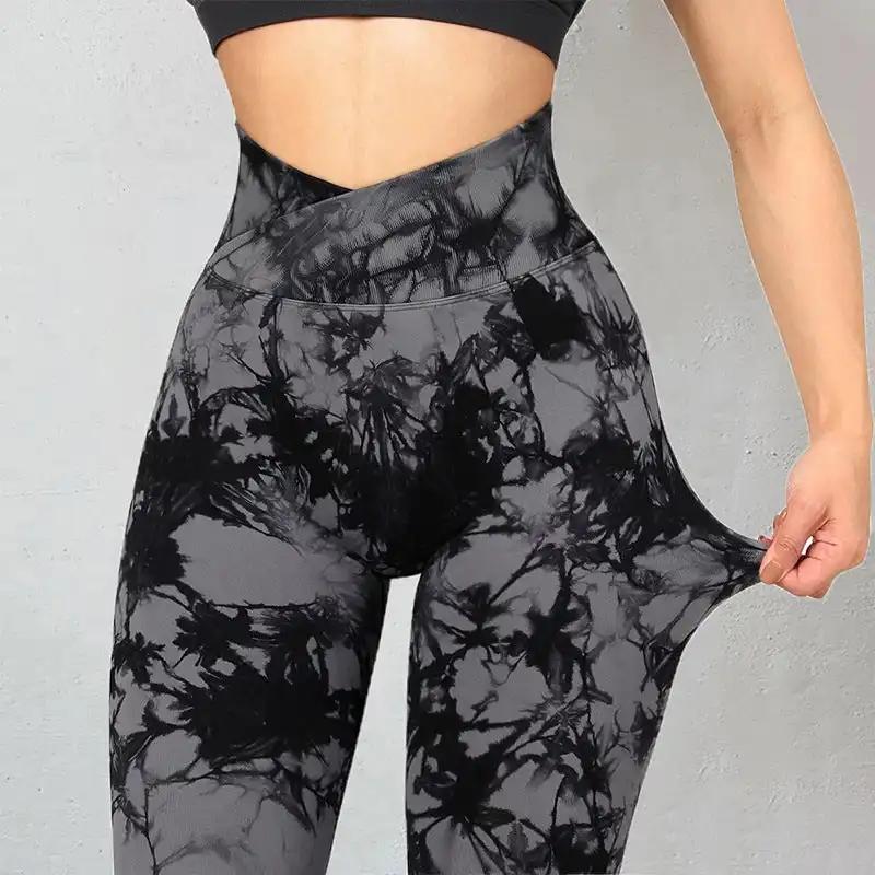 Seamless Tie Dye Leggings Women Yoga Pants Push Up Sport Fitness Running Gym Leggings - WILKYs