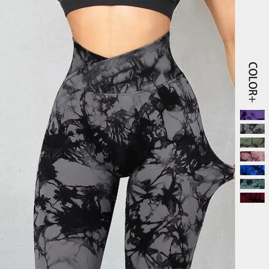 Seamless Tie Dye Leggings Women Yoga Pants Push Up Sport Fitness Running Gym Leggings - WILKYs