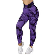 Seamless Tie Dye Leggings Women Yoga Pants Push Up Sport Fitness Running Gym Leggings - WILKYs