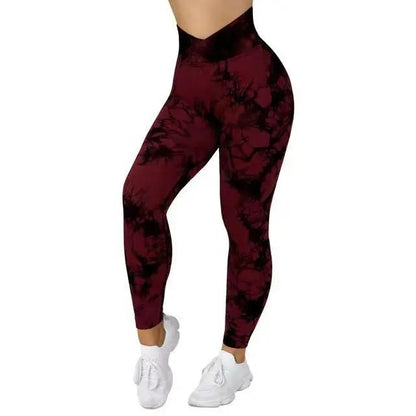 Seamless Tie Dye Leggings Women Yoga Pants Push Up Sport Fitness Running Gym Leggings - WILKYs
