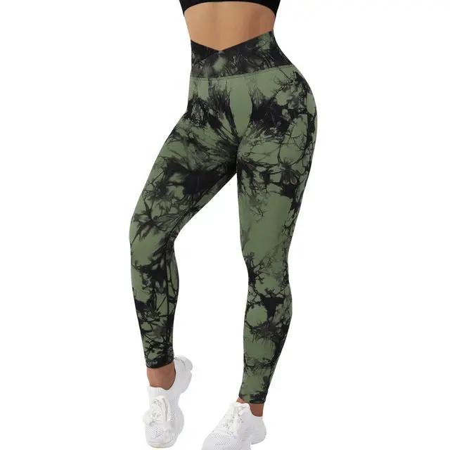 Seamless Tie Dye Leggings Women Yoga Pants Push Up Sport Fitness Running Gym Leggings - WILKYs