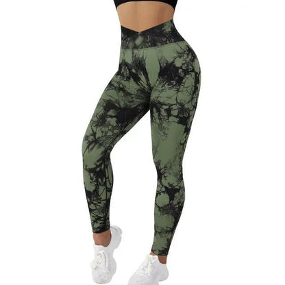 Seamless Tie Dye Leggings Women Yoga Pants Push Up Sport Fitness Running Gym Leggings - WILKYs